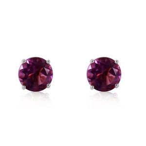 GOLD STUD EARRINGS WITH NATURAL AMETHYSTS